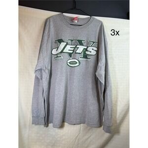 New York Jets Mens NFL Size 3xl Gray Long Sleeve Shirt